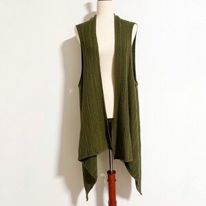 J. Jill Cable Knit Wool Blend Drape Front Sweater Vest